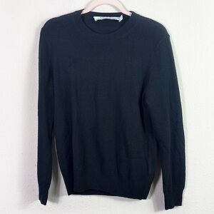 IRO Cashmere Cotton Blend Cutout Back‎ Pullover Crewneck Black Sweater size XXS